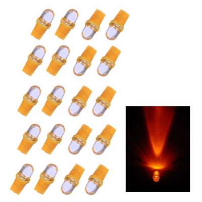 20x 10mm DIP LAMP LED License/Turn Light/Interior Lights 168 2825 T10 small wedge bayonet bulb 194 Yellow(Amber) 12V