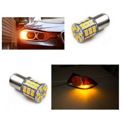 PA 49SMD Auto LED Bulbs 2835 + 5730 Brake Signal Lamp Yellow Amber 2700K